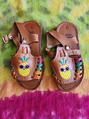 Girl's Torres Mexican Huaraches Colorful Pineapple Open Toe Sandals Size 9 - Image 1 of 4
