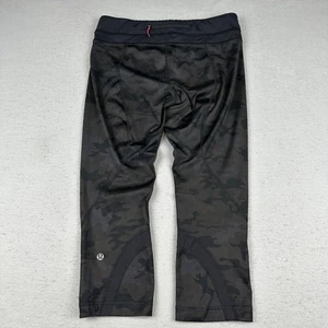 Lululemon Leggings Womens 8 Medium Black Run Inspire Crop II Savasana Camo - Picture 1 of 9