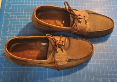 男式 Florsheim Outdoorsman 一脚蹬鞋 乐福鞋 尺码 10 D 棕色皮革 — 第 1/4 张图片