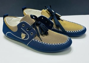 Scarpa uomo NUOVA stile mocassino taglia 9,5 blu navy e marrone leggera traspirante - Foto 1 di 15