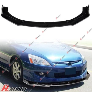 NEGRO BRILLANTE PARA HONDA ACUERDO SEDÁN CUPÉ 2006-2008 PARACHOQUES DELANTERO DIVISOR DE LABIOS - Imagen 1 de 12