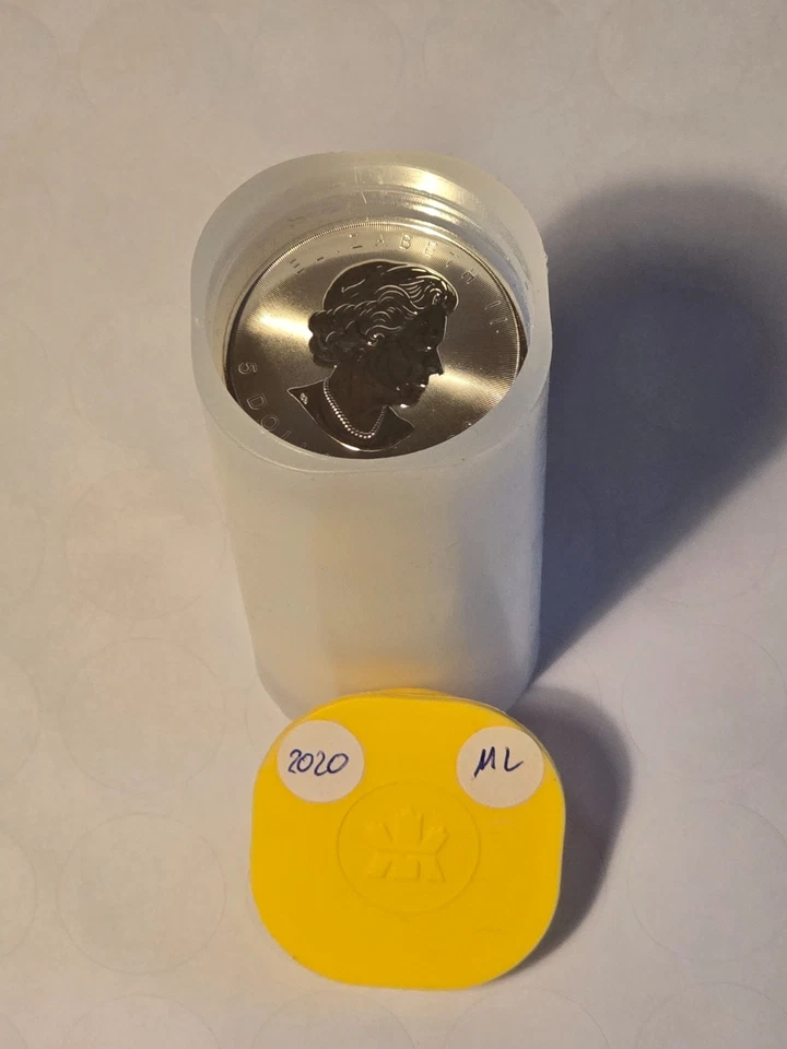 25x 1 Oz Silber 999 Maple Leaf 2020 25 Unzen Silber in Tube - Bild 1 von 4