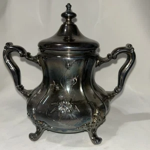 Vintage F.B. Azúcar Rogers Georgetown con patas de plato de plata # 1206 - Imagen 1 de 8