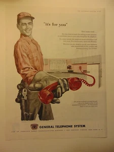 1957 It's For You - GENERAL TELEPHON SYSTEM Vintage Print Ad - Bild 1 von 1