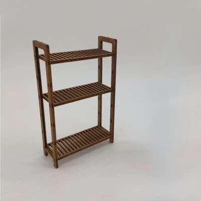 Miniature 1:12 Dollhouse Shelves Flower Storage Rack Display Bookshelf Handmade - Image 1 of 2