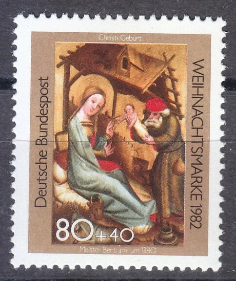 Germany 1982 MNH Mi 1161Sc B604 Nativity, Oak altar St. Peter’s Church.Christmas - Image 1 of 1