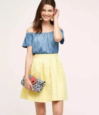 НОВАЯ желтая юбка Anthropologie Lemon Zest размер 10, розничная цена 148 долл. США - Изображение 1 из 4