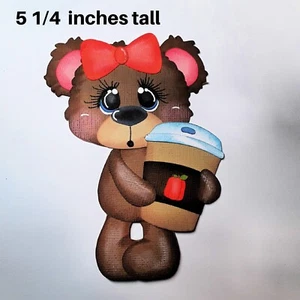 SWEET FALL LATTE BEAR pezzo di carta prefabbricato fustellato 3D di Rhonda - Foto 1 di 1