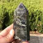 0.32Kg Natural Labradorite Obelisk Carved Quartz Crystal Wand Point