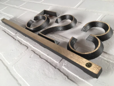 Modern Address Plaque: Solid Brass, 16 1/2" X 5 1/2" Horizontal House Numbers - Image 1 of 4