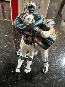 Miami Dolphins rare NFL retro team celebration Xmas ornament Zach Thomas Brown