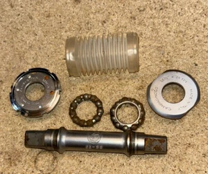 Vintage Campagnolo Super Record Bottom Bracket English Thread 109mm Hollow Axle - Picture 1 of 6