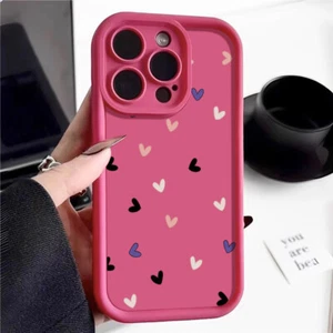 Case For iPhone 16 Pro Max 15 14 13 12 11 XS 8 7 Shockproof Heart Silicone Cover - Picture 1 of 19