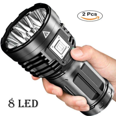 MARKENLOS Superhelle Taschenlampe CREE LED 1,2M LM USB wiederaufladbare Fackel Batterie