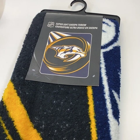 NHL Nashville predators Sherpa Throw Blanket 50"by 60" NWT super soft Cover