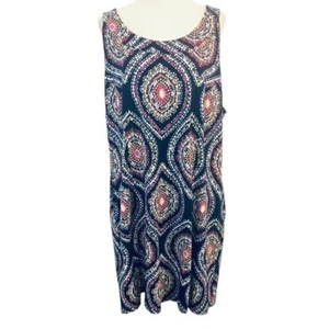 Crown & Ivy Paisley Medallion Print Sleeveless Shift Dress Womens Sz 22W - Picture 1 of 8