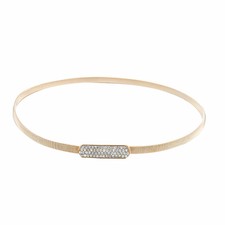 Elegant Women Metal Stretchable Waist Belt Diamond Buckle Fashion Accessory Band