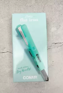 Conair Mini 1/2-inch Ceramic Flat Iron; Perfect for On-The-Go Styling, Turquoise - Picture 1 of 10