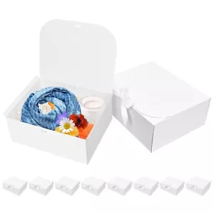 10 Pack Gift Boxes with Lids 10×8×4 Inch Bridesmaid Proposal Box for Gift wit... - Picture 1 of 7
