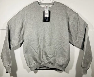 Vintage JERZEES Activewear Crewneck Pullover Sweatshirt Heather Gray Blank Sz L - Picture 1 of 12