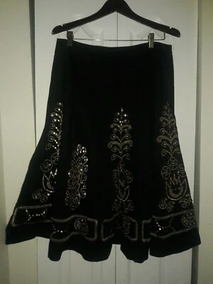 Sunny Leigh  size 12 Black & gold Embroidered Skirt - Image 1 of 4