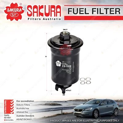 Sakura Fuel Filter for Toyota Paseo EL44R Petrol 4Cyl 1.5L 07/1991-1996 - image 1 of 2