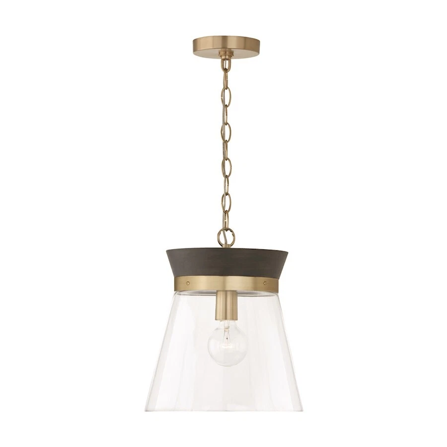 Capital Lighting Finn 1 Light Pendant, Black/Clear - 347311KR - Image 1 of 1