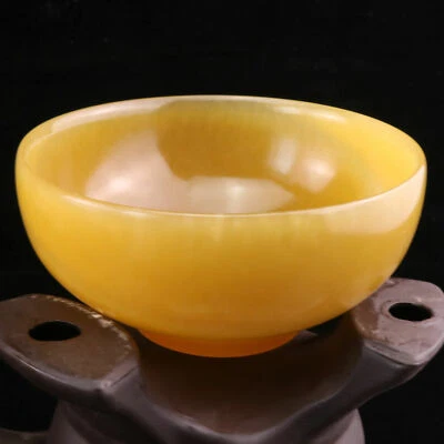 10 см китайская натуральная резная желтая нефритовая чаша ручной работы украшение для домашнего декора рукоделия - Изображение 1 из 4