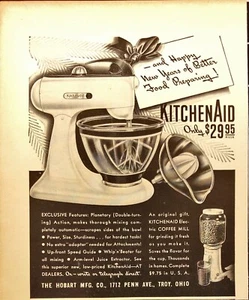 1939 KitchenAid Mixer Juicer Coffee Mill Grinder Hobart Troy OH Vintage Print Ad - Picture 1 of 6