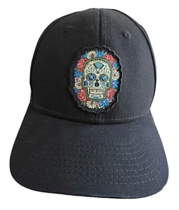Dia De Los Muertos Cap Hat Dome Headwear Skull Patch Black Snapback - Picture 1 of 9