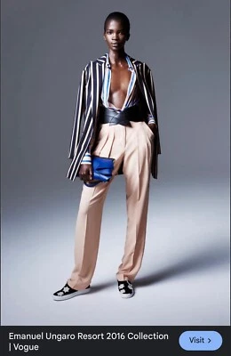 Pantalón Emanuel Ungaro Gris Claro Cuadros Talla 6/40 Vintage Foto 1 de 4