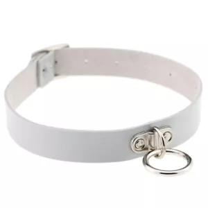Gargantilla de cuero gótico punk collar cuello tachonado remache hebilla cuello anillo mujer - Imagen 1 de 22