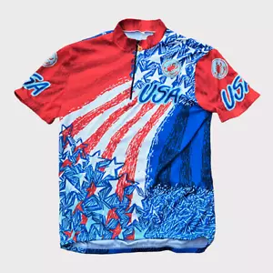 Castelli vintage jersey tshirt Cycling USA 1/4 Zip Stretch presunta M/L - Imagen 1 de 8