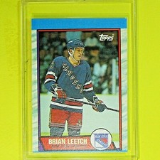 BRIAN LEETCH  1989-90  ROOKIE  Topps  #136   New York Rangers   nyr3