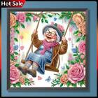 5D DIY Partial Special Shaped Drill Diamond Painting Old Lady Swing Kit 30x30cm