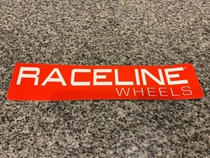 Calcomanía adhesiva Raceline Wheels 12”x2 5/8” NUEVA, roja brillante - Imagen 1 de 7