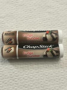 CHAPSTICK FUDGE SUNDAE Flavor Lip Balm Lot of 2 New & Sealed - Picture 1 of 2