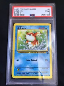 Pokemon Cards: Base Set 2 Common: Goldeen 76/130 PSA 9 - Foto 1 di 6