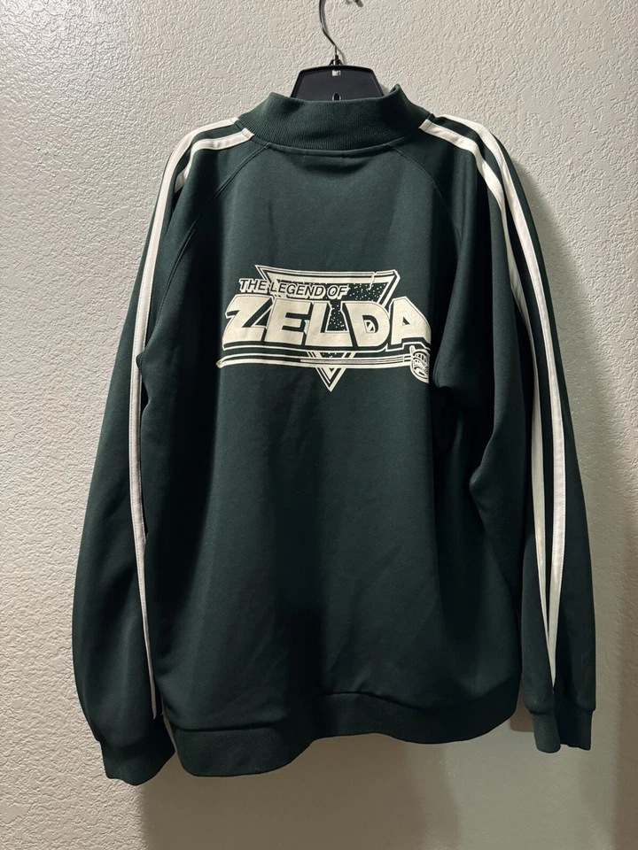 Jaqueta de pista vintage The Legend of Zelda tamanho XL verde Nintendo 2003 tema quente - Imagem 1 de 4