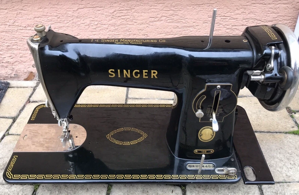 vintage ancienne MACHINE à COUDRE de meuble SINGER 15B 15-B SIMANCO FRANCE MADE - Photo 1/4