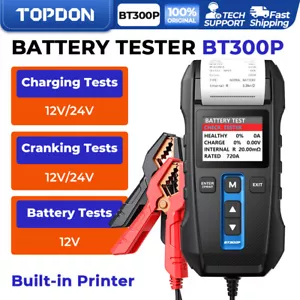 TOPDON BT300P 12 Volt Car Battery Load Tester 100-2000CCA Lead-Acid Battery - Picture 1 of 12