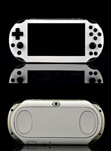 Weiß Kohlefaser Vinyl Aufkleber Skin Aufkleber Sony PlayStation PS Vita PSV 2000