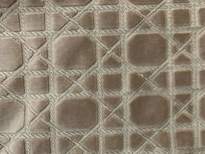 Vintage Velvet Upholstery Art Deco Patterned Fabric Bedspread Large - Picture 1 of 11
