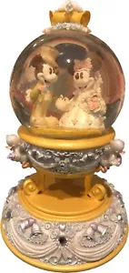 Mickey Mouse & Minnie Mouse Disney Wedding Musical Snow Globe Large Very RARE! - Picture 1 of 5