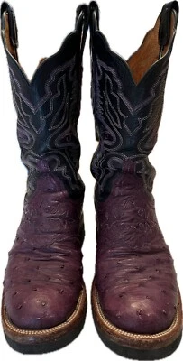 Botas moradas Lucchese 2000 piel de avestruz para mujer talla 7B Foto 1 de 4