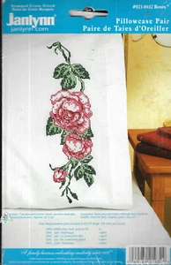 Janlynn~ Roses~ Stamped Cross Stitch Pillowcase Pair 20"X30" #021-0932 - Picture 1 of 2