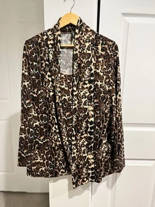Milano Women’s Animal Print Cardigan Built In Blouse Size 2X - Picture 1 of 8