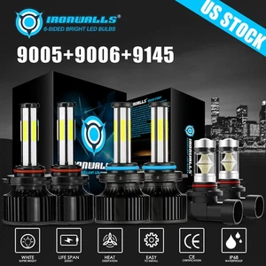 For Jeep Grand Cherokee 1999-2010 6-sides LED Headlight High/Low Beam Fog Lights - Picture 1 of 12