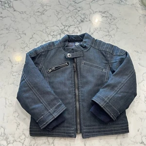 Zara Denim Style Full Zip Toddler Baby Coat Size 18-24 Months - Picture 1 of 6