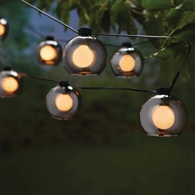 Hampton Bay 8-Light 10ft Black Indoor/Outdoor PlugIn String Light w/Smoky Glass - Image 1 of 4